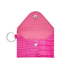 Keychain Wallet — Pink Leather Envelope Wallet