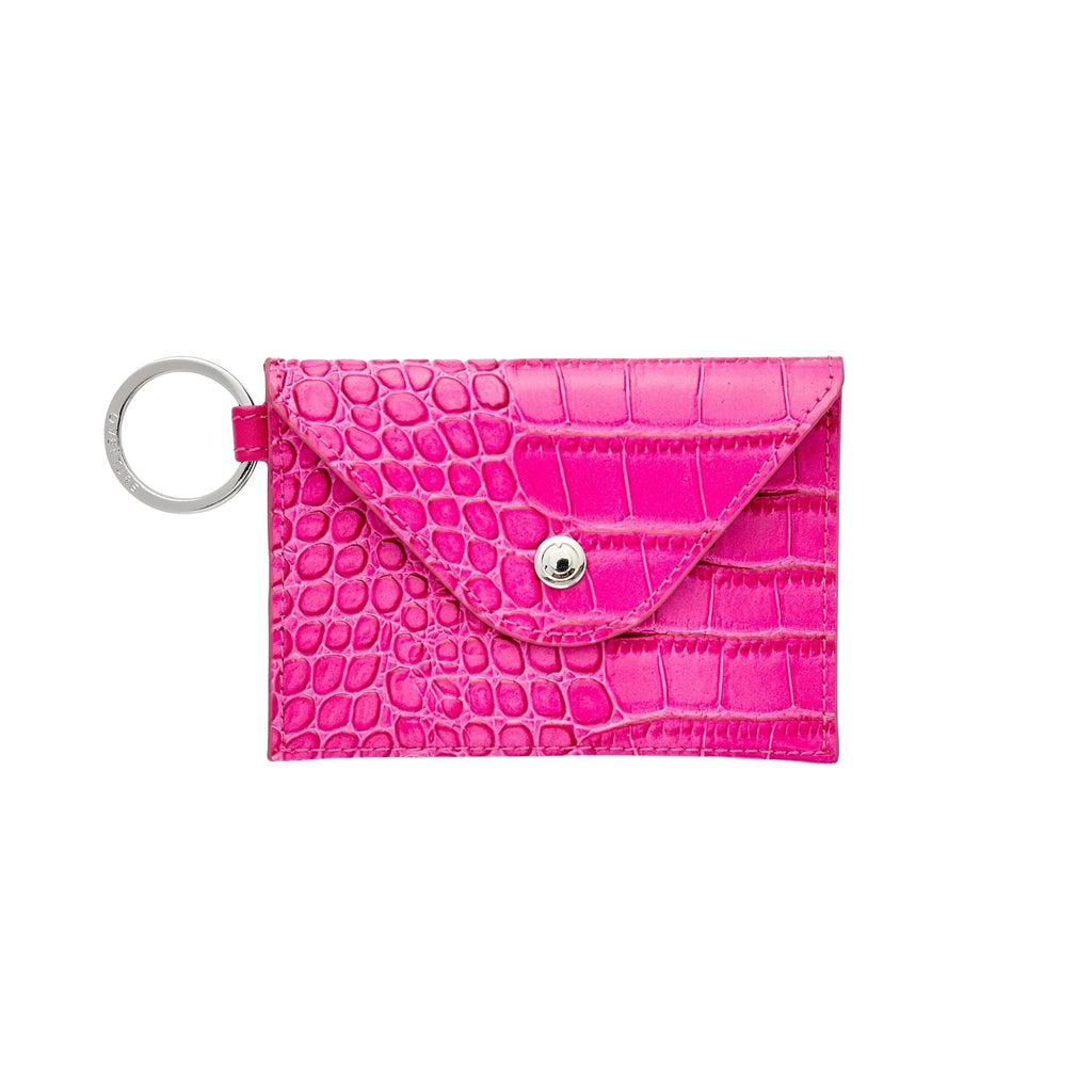 Keychain Wallet — Pink Leather Envelope Wallet