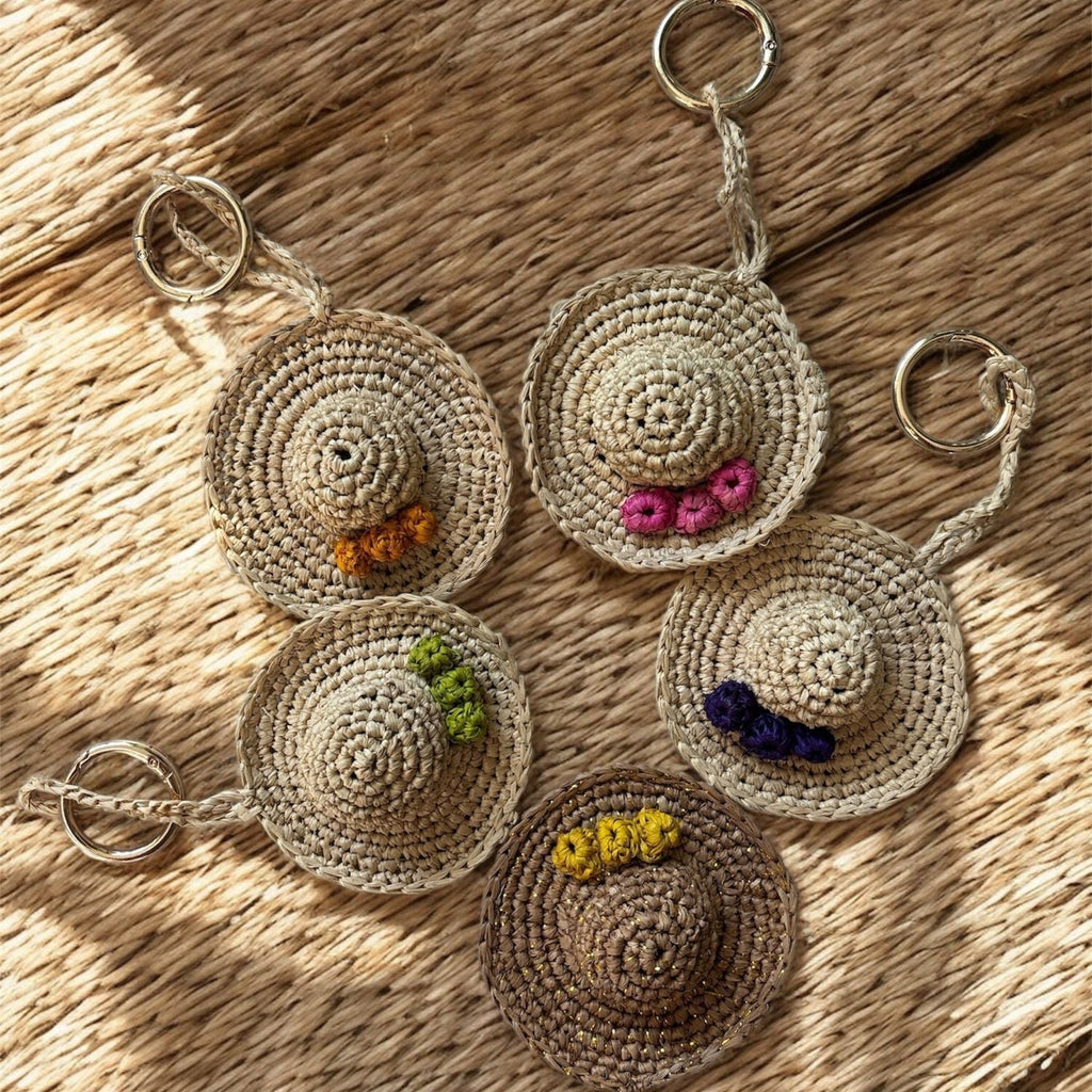 Mini Hat Raffia Keyring - Che Cose Belle