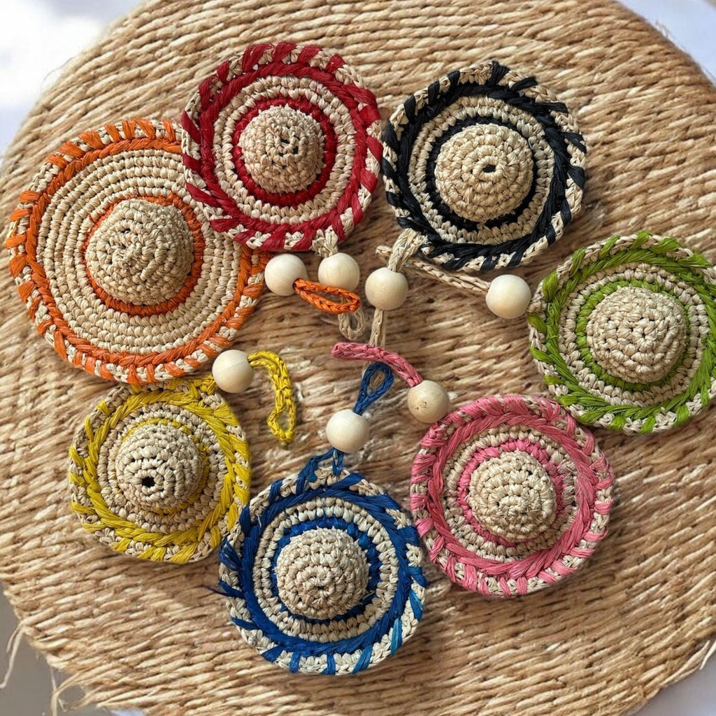 Mini Hat Raffia Keyring - Che Cose Belle