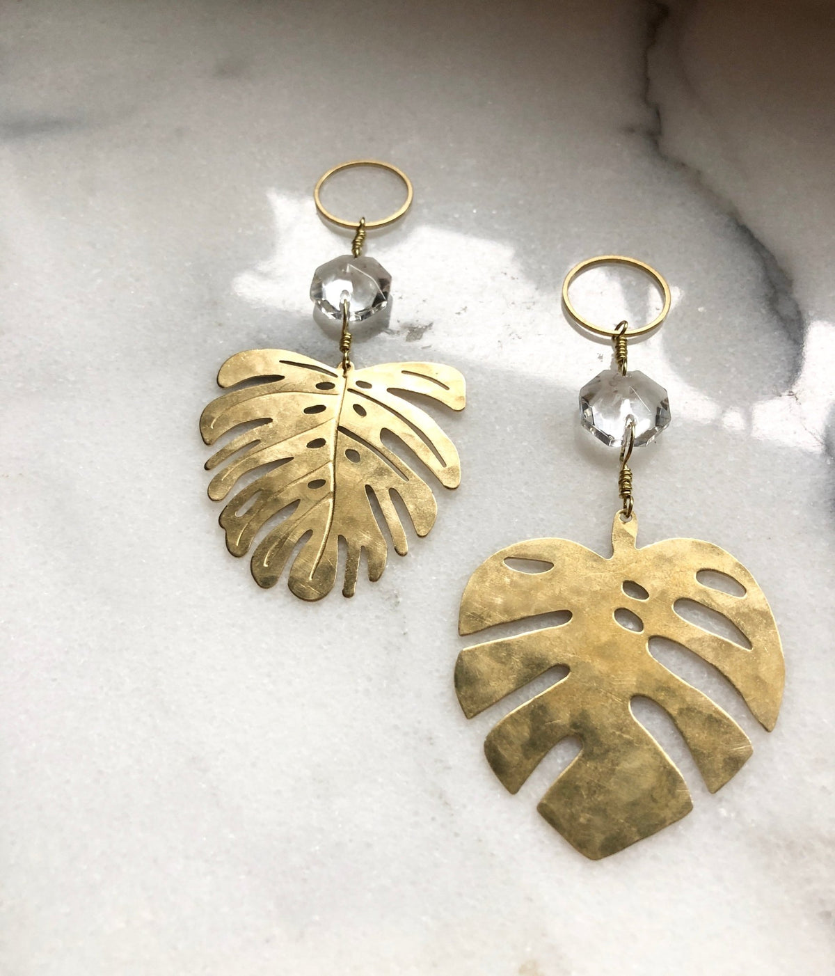 Mini Mini Monstera Suncatcher With Vintage Glass Crystal - Che Cose Belle