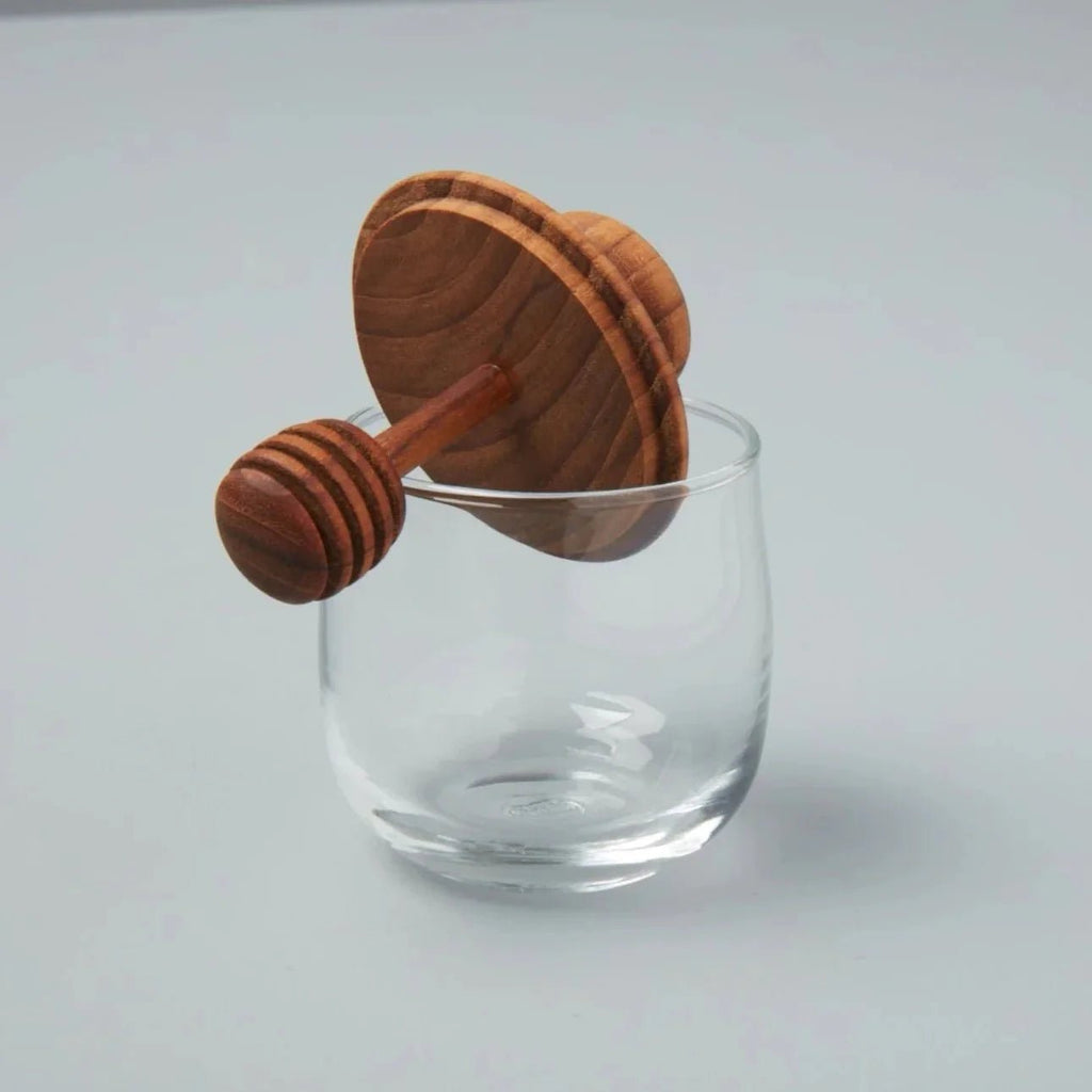 Mini Teak & Glass Honey Jar - Che Cose Belle