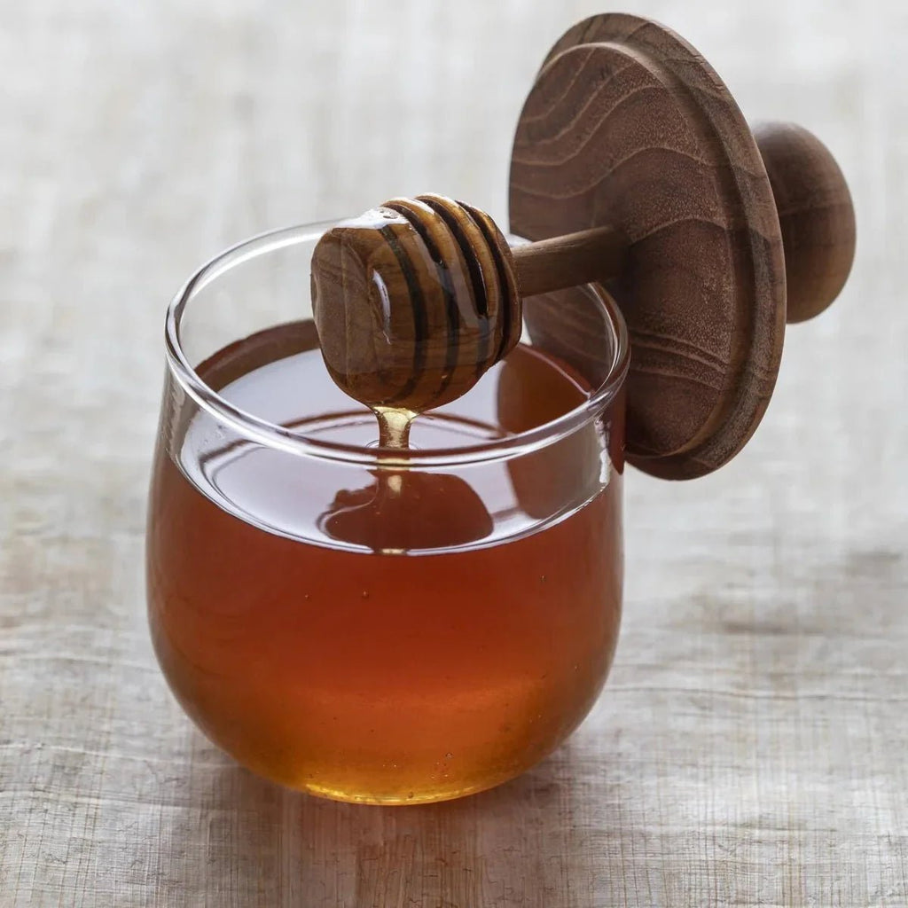 Mini Teak & Glass Honey Jar - Che Cose Belle