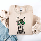 Miniature Pinscher, Min Pin, Adorable Dog, St Patrick's Day, Lucky, Irish Sweatshirt - Che Cose Belle