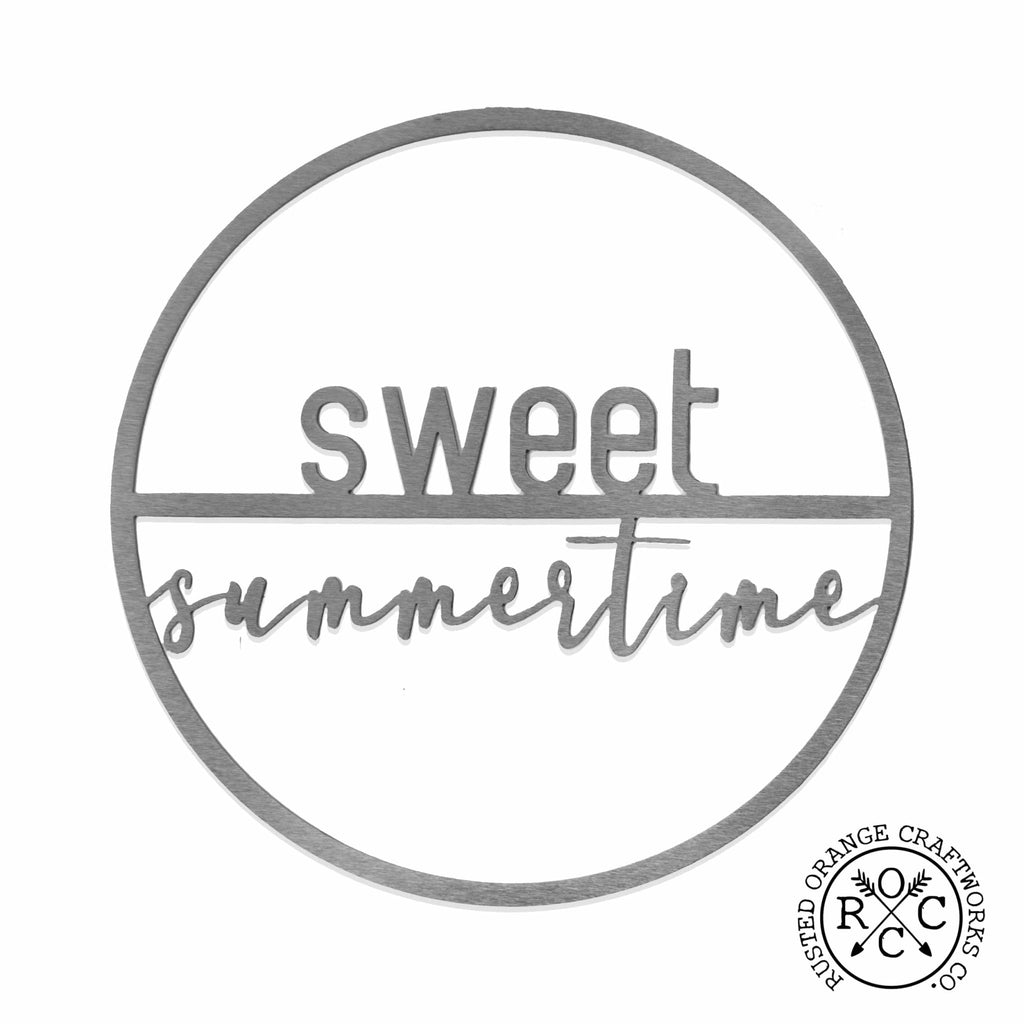 Minimalist Summer Greetings - Patriotic or Summer Metal Sign for Front Door Wreath - Che Cose Belle