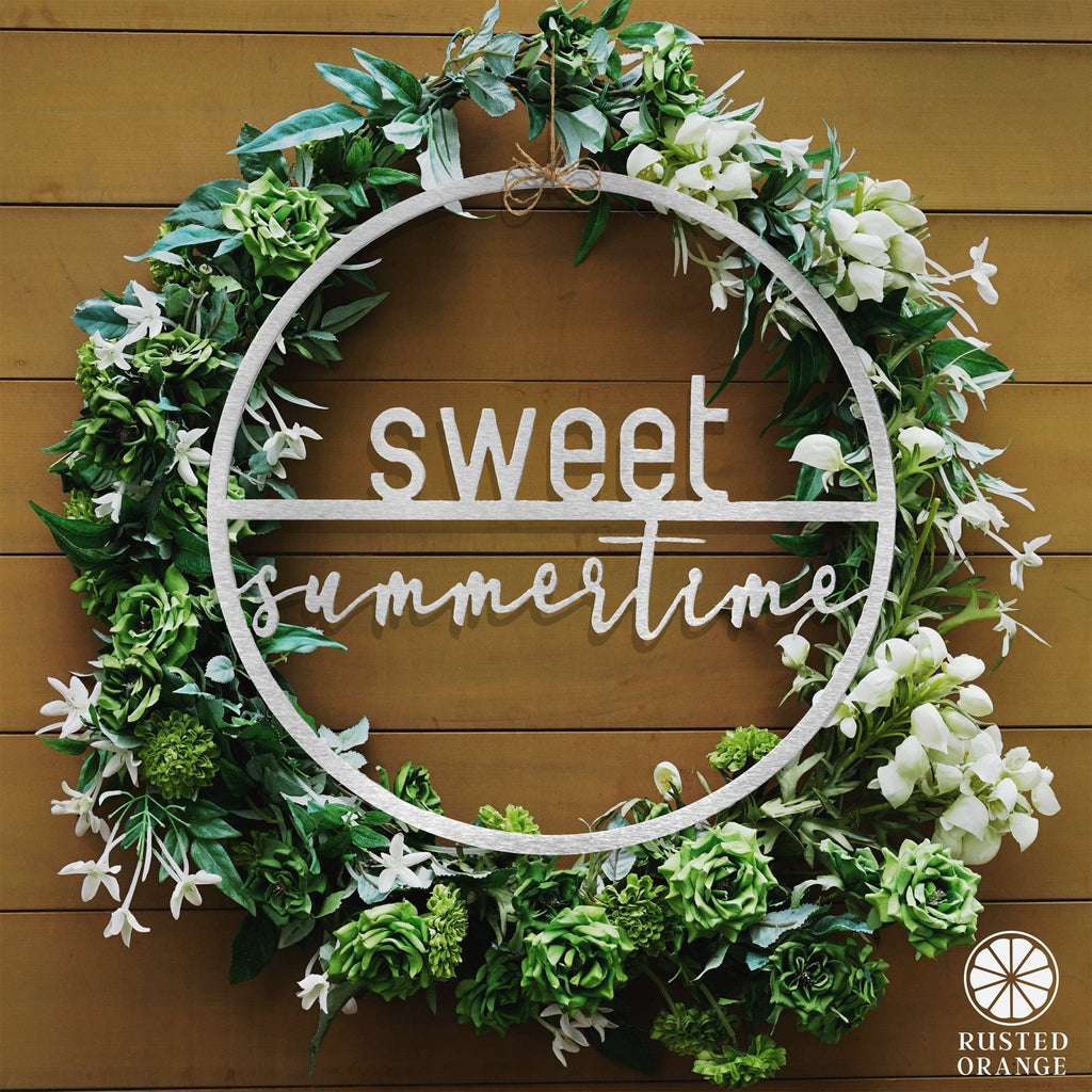 Minimalist Summer Greetings - Patriotic or Summer Metal Sign for Front Door Wreath - Che Cose Belle