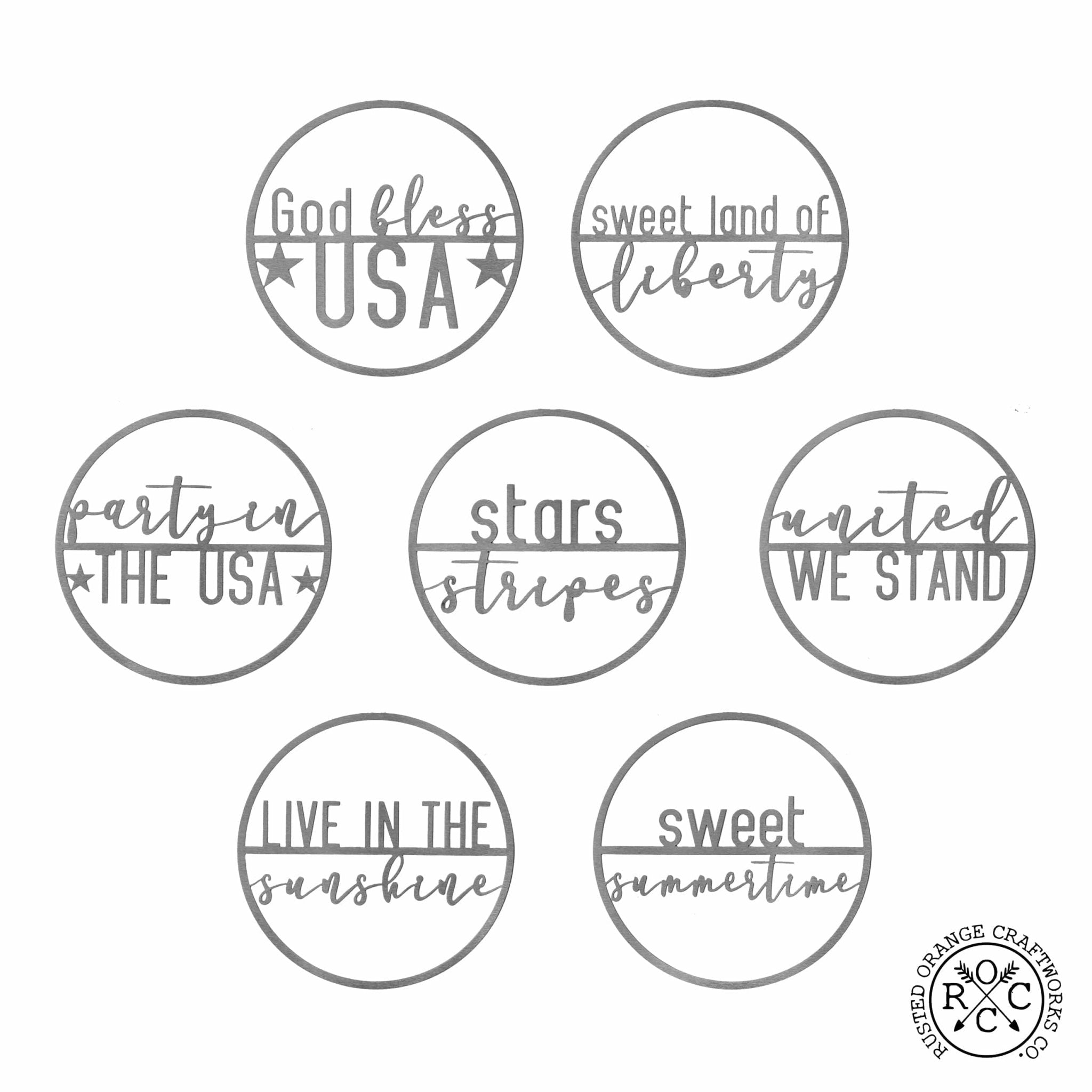 Minimalist Summer Greetings - Patriotic or Summer Metal Sign for Front Door Wreath - Che Cose Belle