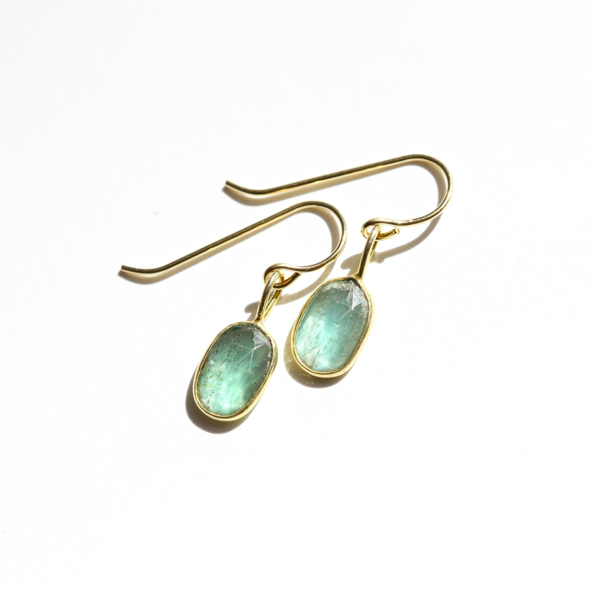 Mint Kyanite Rose Cut Earrings - Che Cose Belle