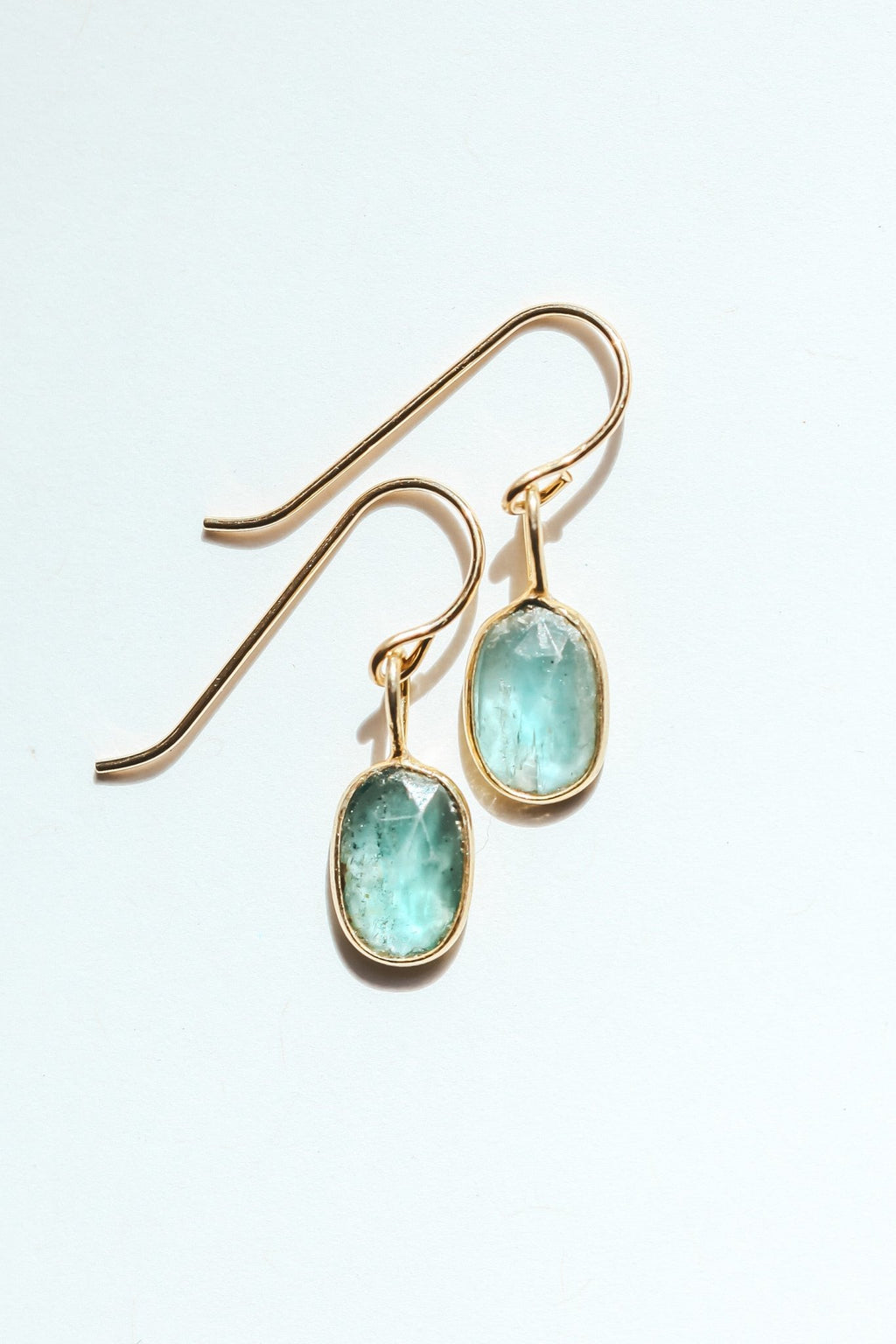 Mint Kyanite Rose Cut Earrings - Che Cose Belle