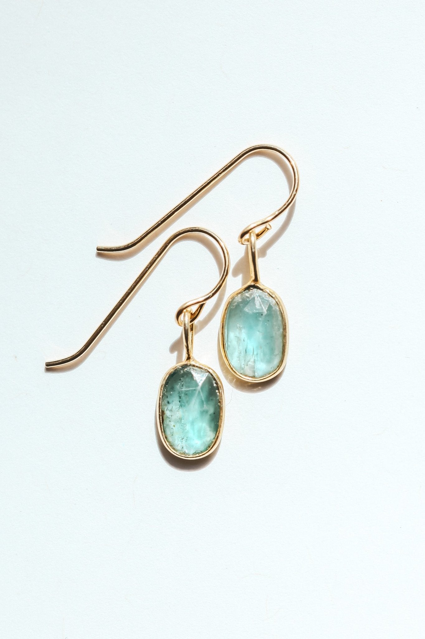 Mint Kyanite Rose Cut Earrings - Che Cose Belle