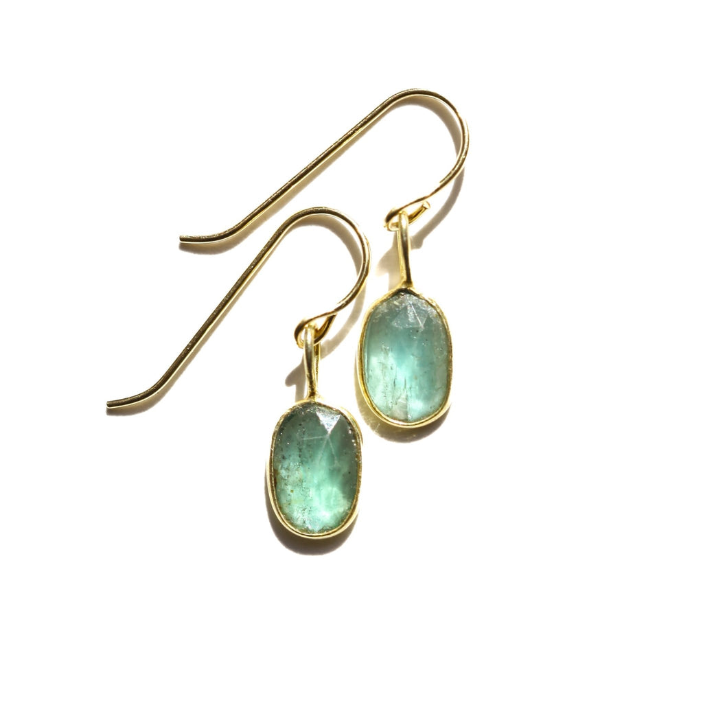 Mint Kyanite Rose Cut Earrings - Che Cose Belle