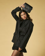 Mirella (black) - Italian calf leather women's crossbody bag (with shoulder strap) - Che Cose Belle