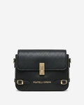 Mirella (black) - Italian calf leather women's crossbody bag (with shoulder strap) - Che Cose Belle