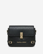 Mirella (black) - Italian calf leather women's crossbody bag (with shoulder strap) - Che Cose Belle