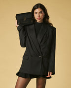 Mirella (black) - Italian calf leather women's crossbody bag (with shoulder strap) - Che Cose Belle