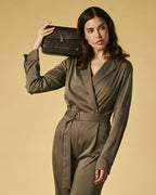 Mirella (dark brown) - Italian calf leather women's crossbody bag (with shoulder strap) - Che Cose Belle
