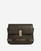 Mirella (dark brown) - Italian calf leather women's crossbody bag (with shoulder strap) - Che Cose Belle