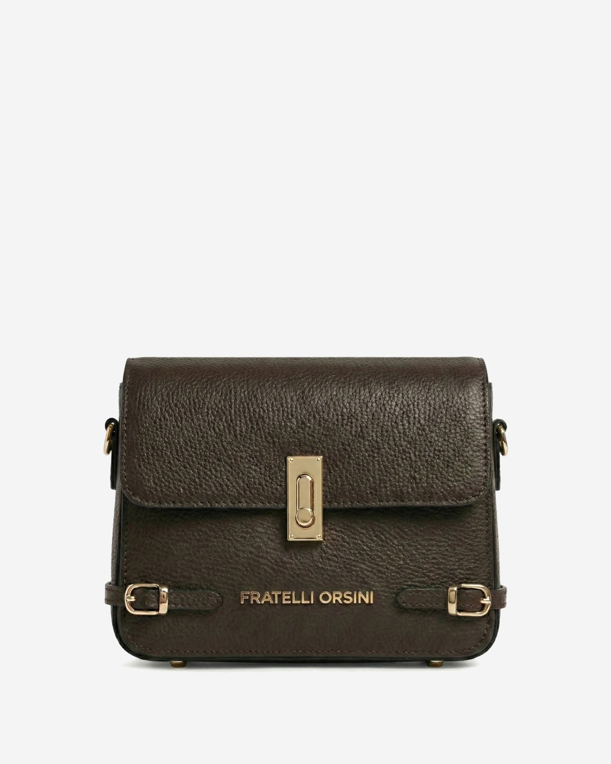 Mirella (dark brown) - Italian calf leather women's crossbody bag (with shoulder strap) - Che Cose Belle