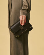 Mirella (dark brown) - Italian calf leather women's crossbody bag (with shoulder strap) - Che Cose Belle