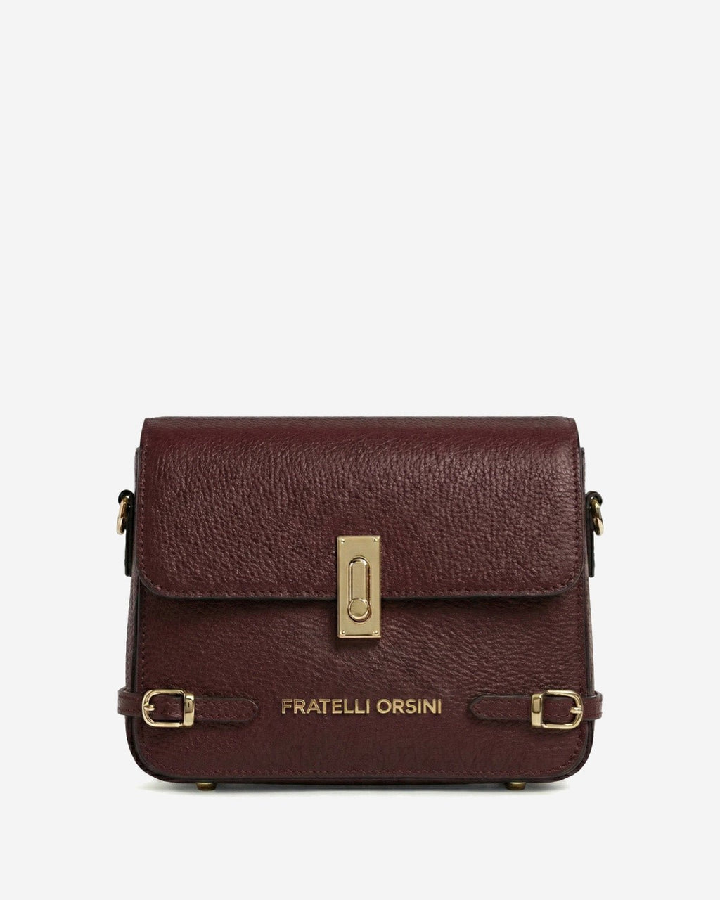 Mirella (eggplant) - Italian calf leather women's crossbody bag (with shoulder strap) - Che Cose Belle