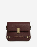 Mirella (eggplant) - Italian calf leather women's crossbody bag (with shoulder strap) - Che Cose Belle
