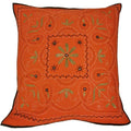 Mirror Work Aari Embroidered Cushion Cover Boho Handmade