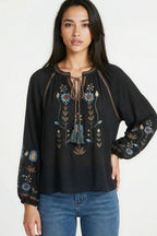 Miss Sparkling Bohemian Embroidered Floral Blouse - Che Cose Belle
