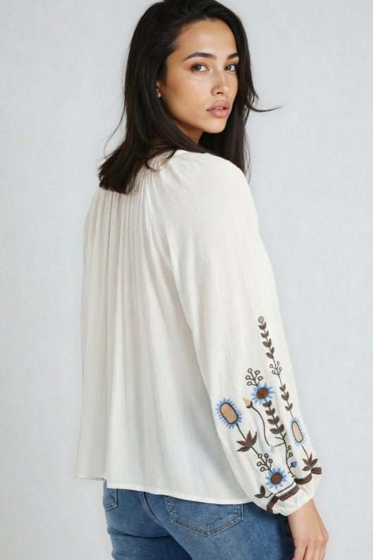 Miss Sparkling Bohemian Embroidered Floral Blouse - Che Cose Belle