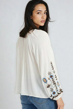 Miss Sparkling Bohemian Embroidered Floral Blouse - Che Cose Belle