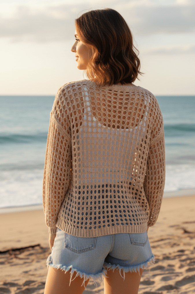 Miss Sparkling Openwork Knit Sweater - Che Cose Belle