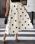 Miss Sparkling Retro Polka Dot Button-Front Midi Skirt - Che Cose Belle
