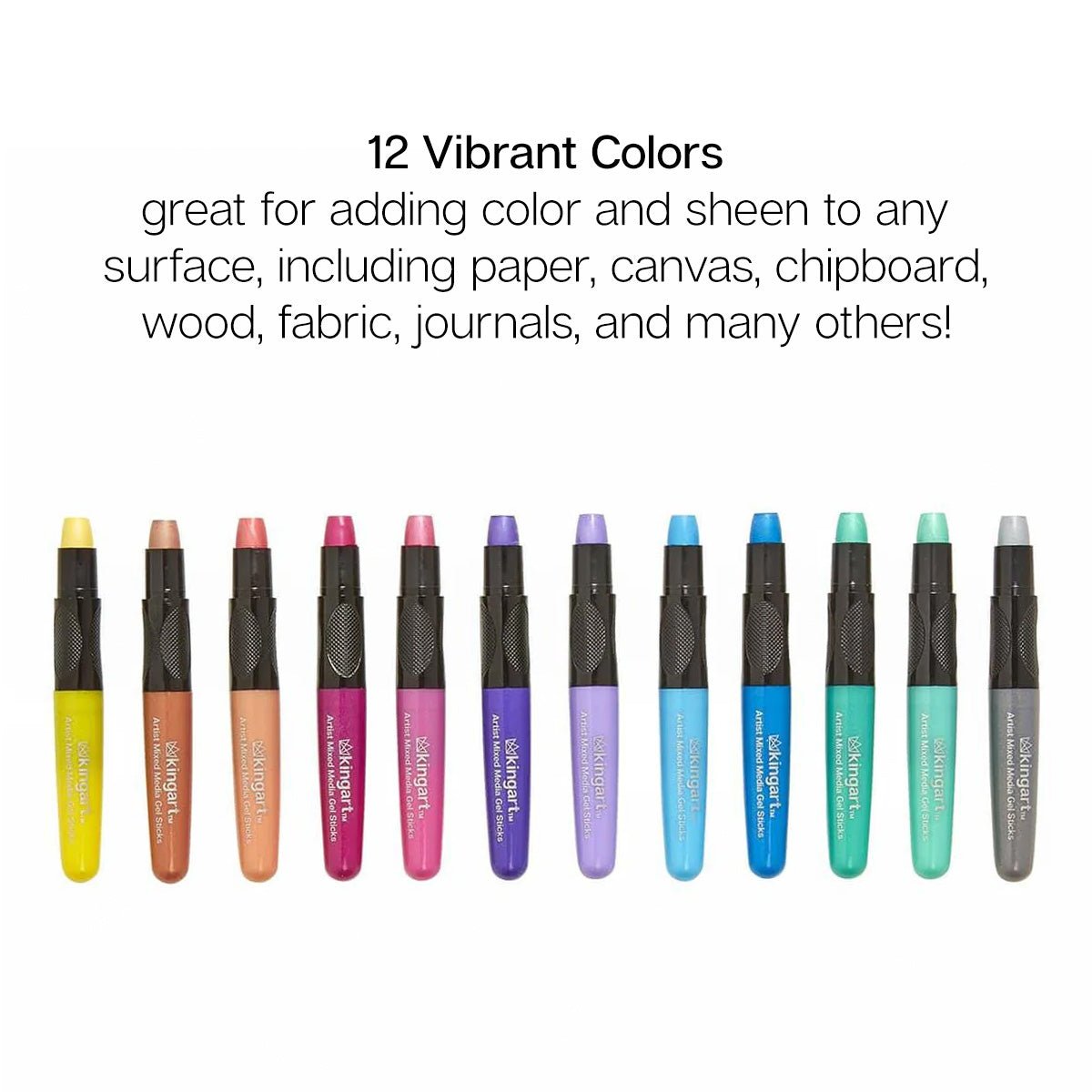 Mixed Media Gel Stick Crayons - 12 Metallic Colors - Che Cose Belle