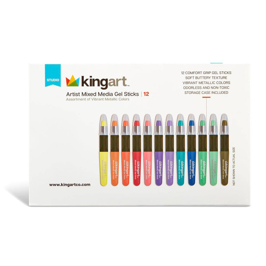 Mixed Media Gel Stick Crayons - 12 Metallic Colors - Che Cose Belle