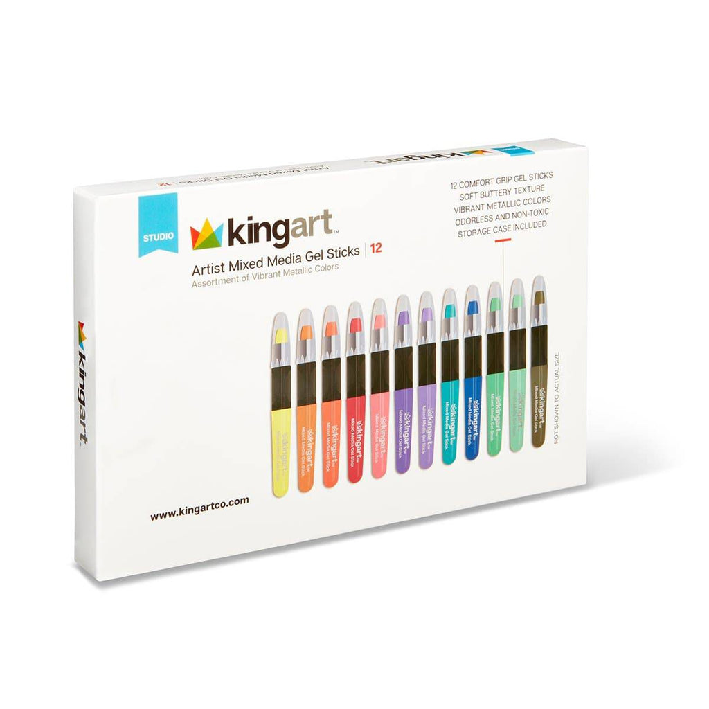Mixed Media Gel Stick Crayons - 12 Metallic Colors - Che Cose Belle