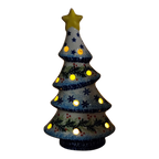 Polish Pottery Christmas Tree Luminary - Winter Wonderland Pattern