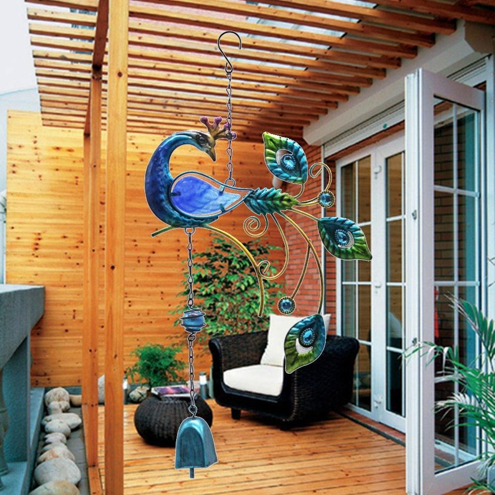 Mobile Hanging Wind Chimes Yard Garden Beauty Peacock Design Large Hanging Home Decor Pendant Outdoor Ornament For Home Garden Decoration Room Decor - Che Cose Belle