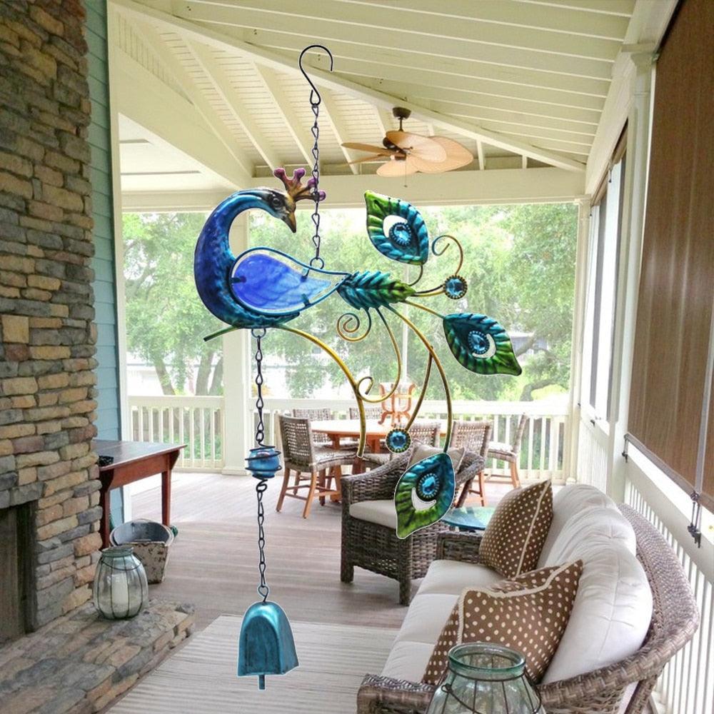 Mobile Hanging Wind Chimes Yard Garden Beauty Peacock Design Large Hanging Home Decor Pendant Outdoor Ornament For Home Garden Decoration Room Decor - Che Cose Belle