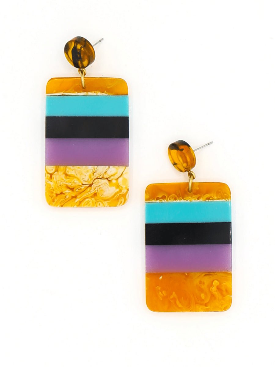 Mod Resin Color Block Earrings - Che Cose Belle