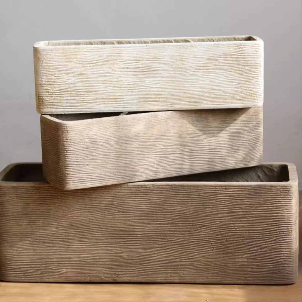 Modern Rectangular Textured Planter - Che Cose Belle