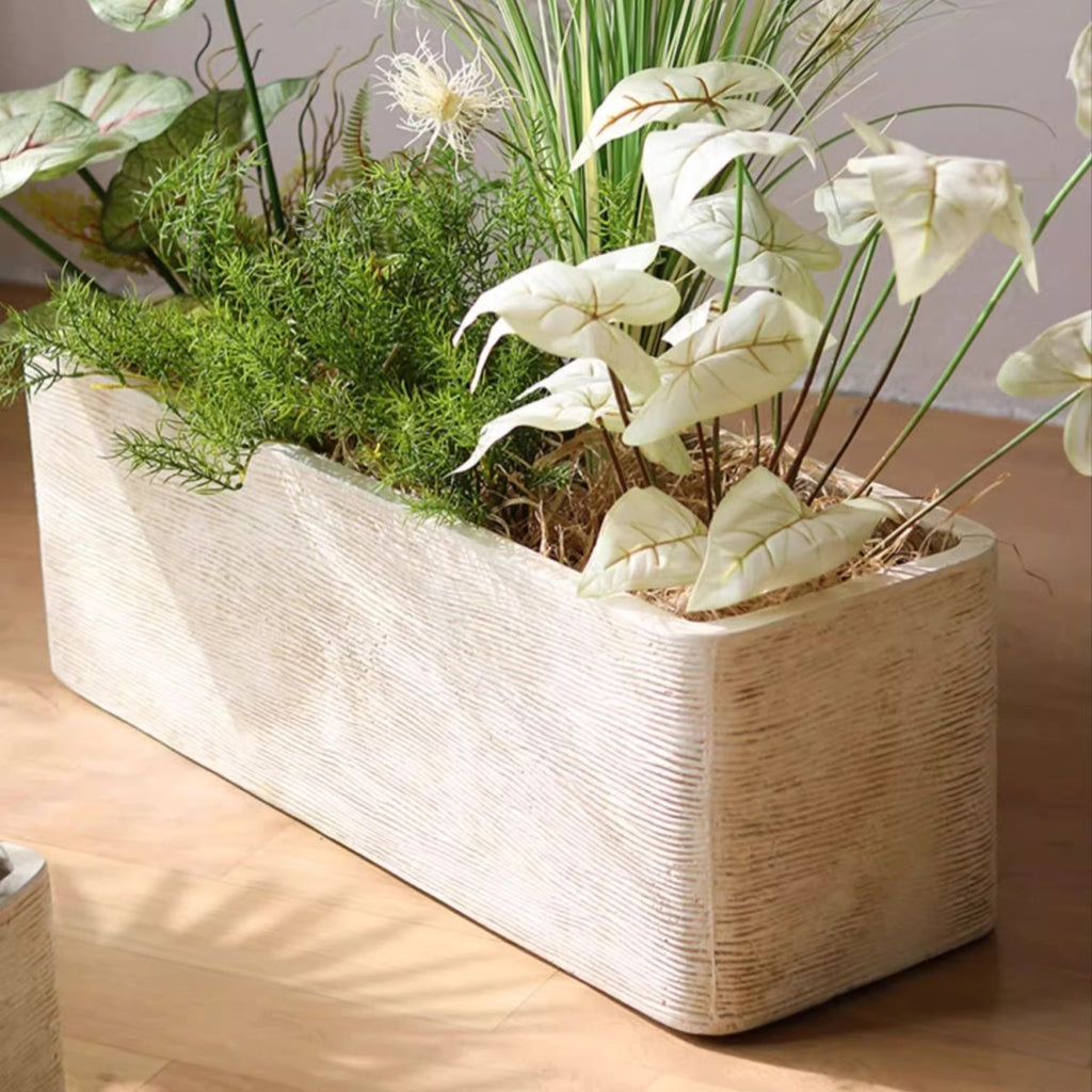 Modern Rectangular Textured Planter - Che Cose Belle