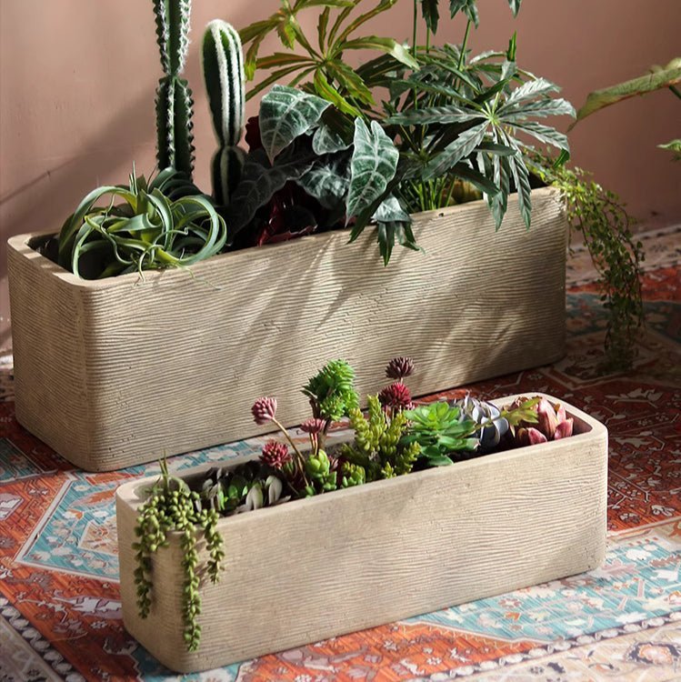 Modern Rectangular Textured Planter - Che Cose Belle