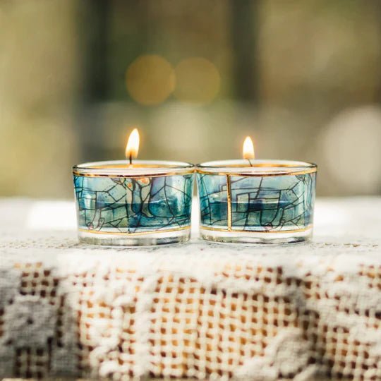 Modern Sabbath Candle Holders – Chagall Glass - Che Cose Belle