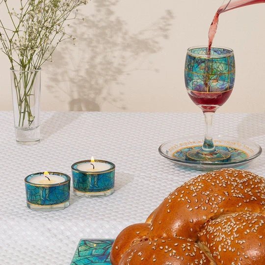 Modern Sabbath Candle Holders – Chagall Glass - Che Cose Belle