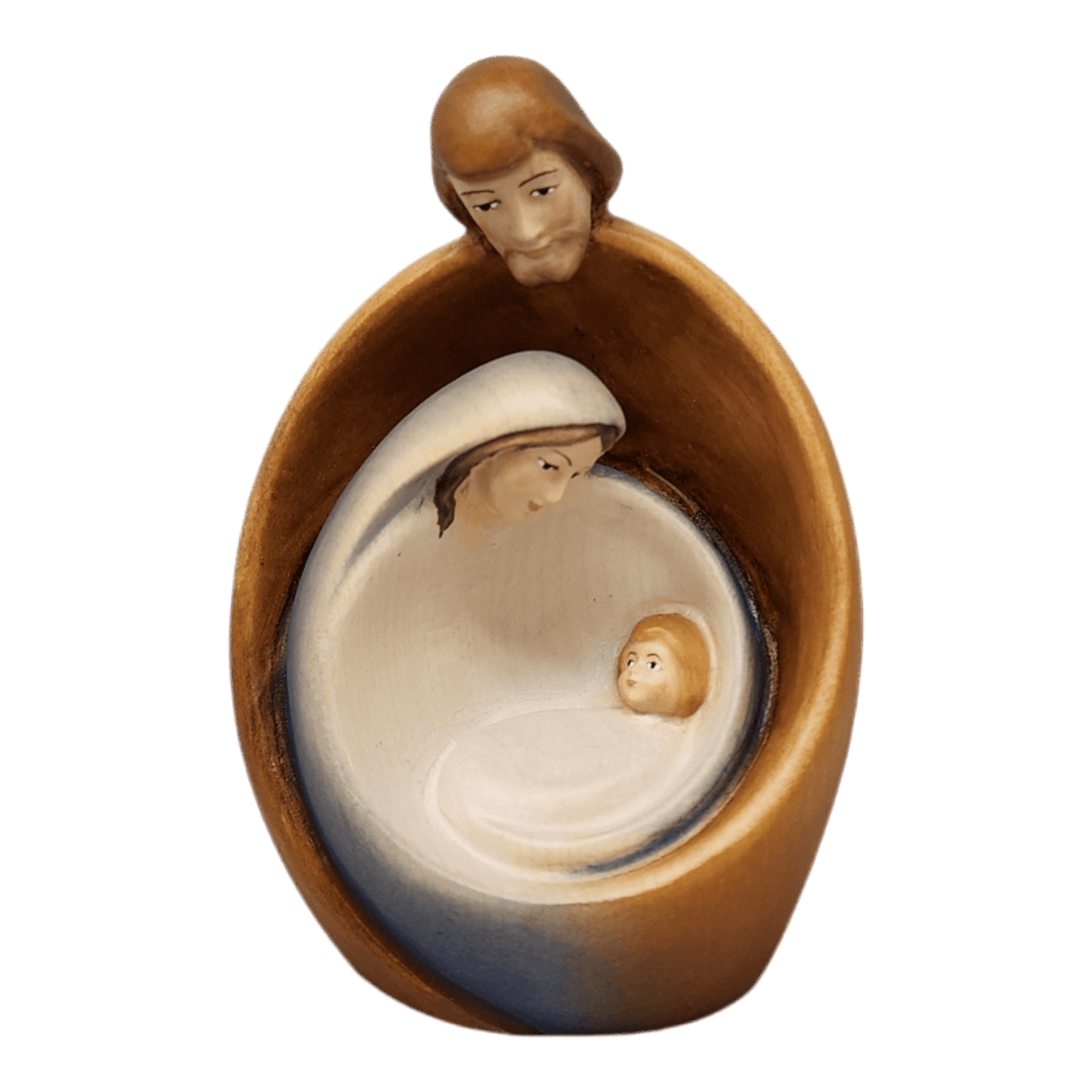 Modern Style Holy Family Carved Nativity - Color - 6 Inch - with Faces - Che Cose Belle