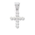 Moissanite Round Shaped Tennis Cross Pendant 925 Sterling Silver - Che Cose Belle