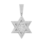 Moissanite Star Of David Pendant Solid 925 Sterling Silver - Che Cose Belle