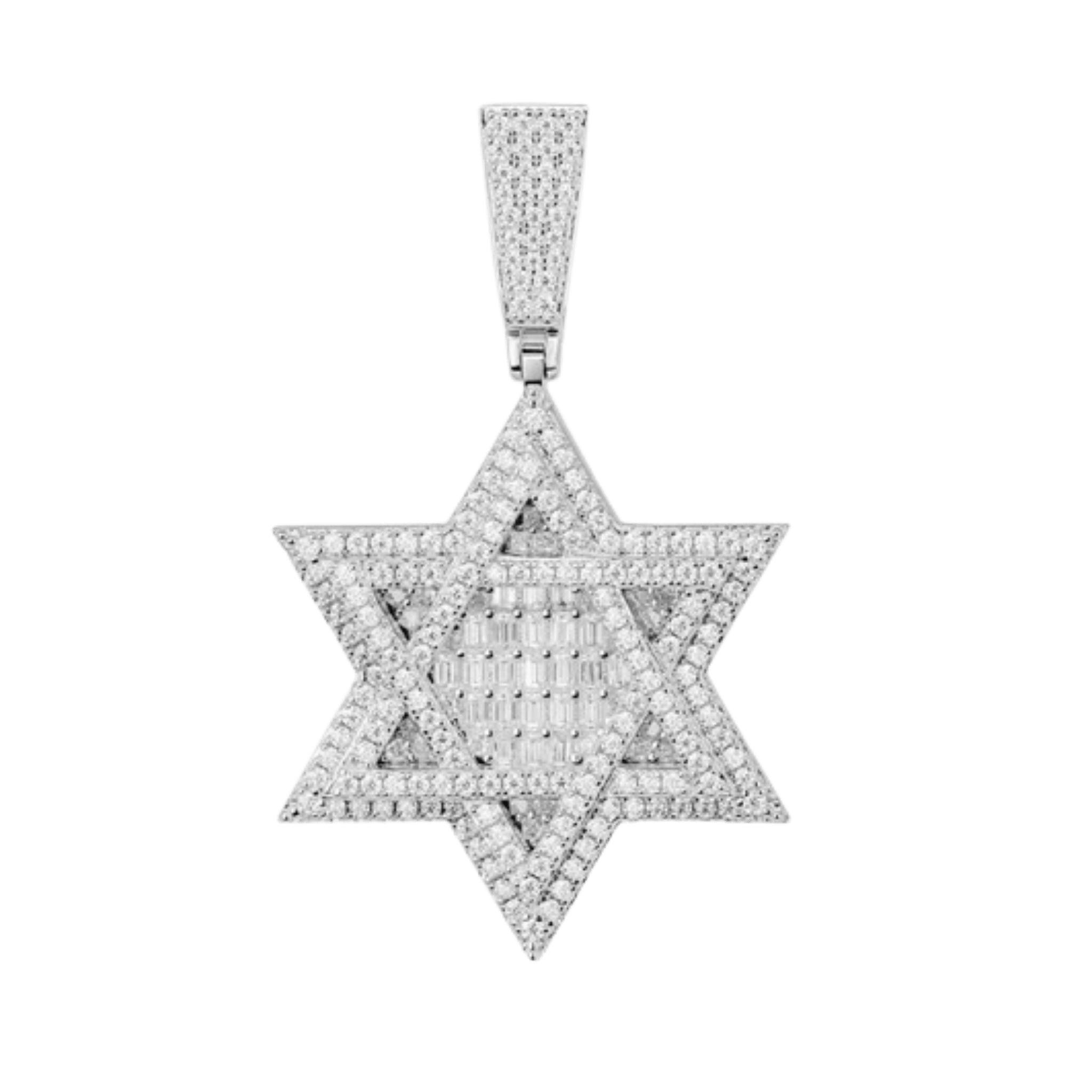 Moissanite Star Of David Pendant Solid 925 Sterling Silver - Che Cose Belle