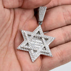 Moissanite Star Of David Pendant Solid 925 Sterling Silver - Che Cose Belle