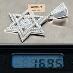 Moissanite Star Of David Pendant Solid 925 Sterling Silver - Che Cose Belle