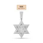 Moissanite Star Of David Pendant Solid 925 Sterling Silver - Che Cose Belle